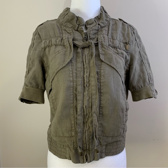 Guess Short Sleeve Military Green Jacket - Picture 10 of 14
